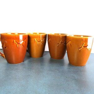 Cabela's Stoney Hill Mugs Antler Rust Set of 4 Outdoors Animal